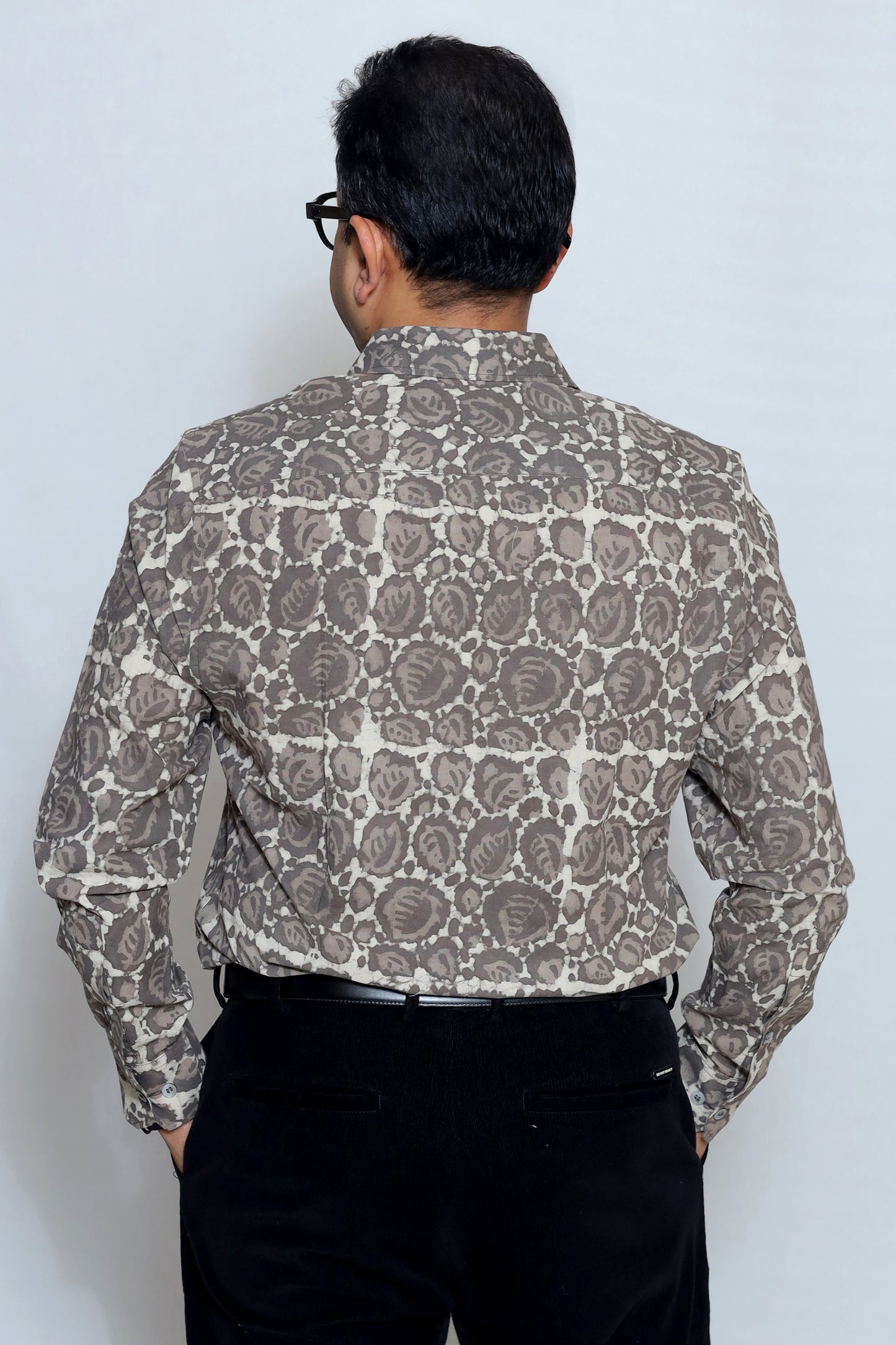 GREY BLOCK PRINTED SHIRT