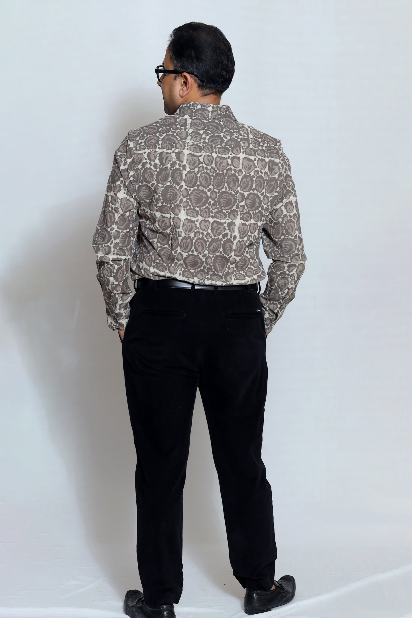 GREY BLOCK PRINTED SHIRT