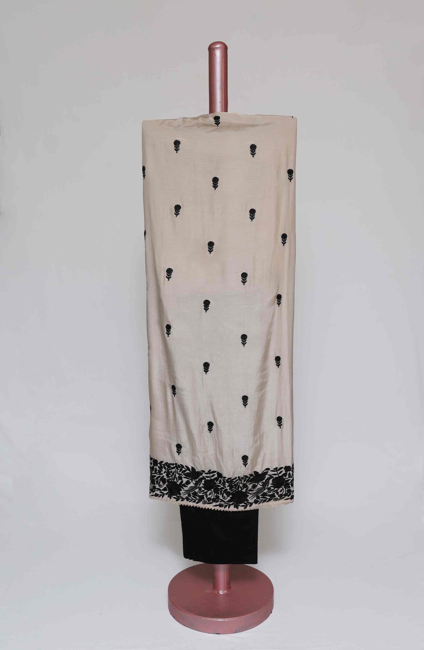 FAUN EMBROIDERED COTTON SILK  UNSTITCHED SUIT SET