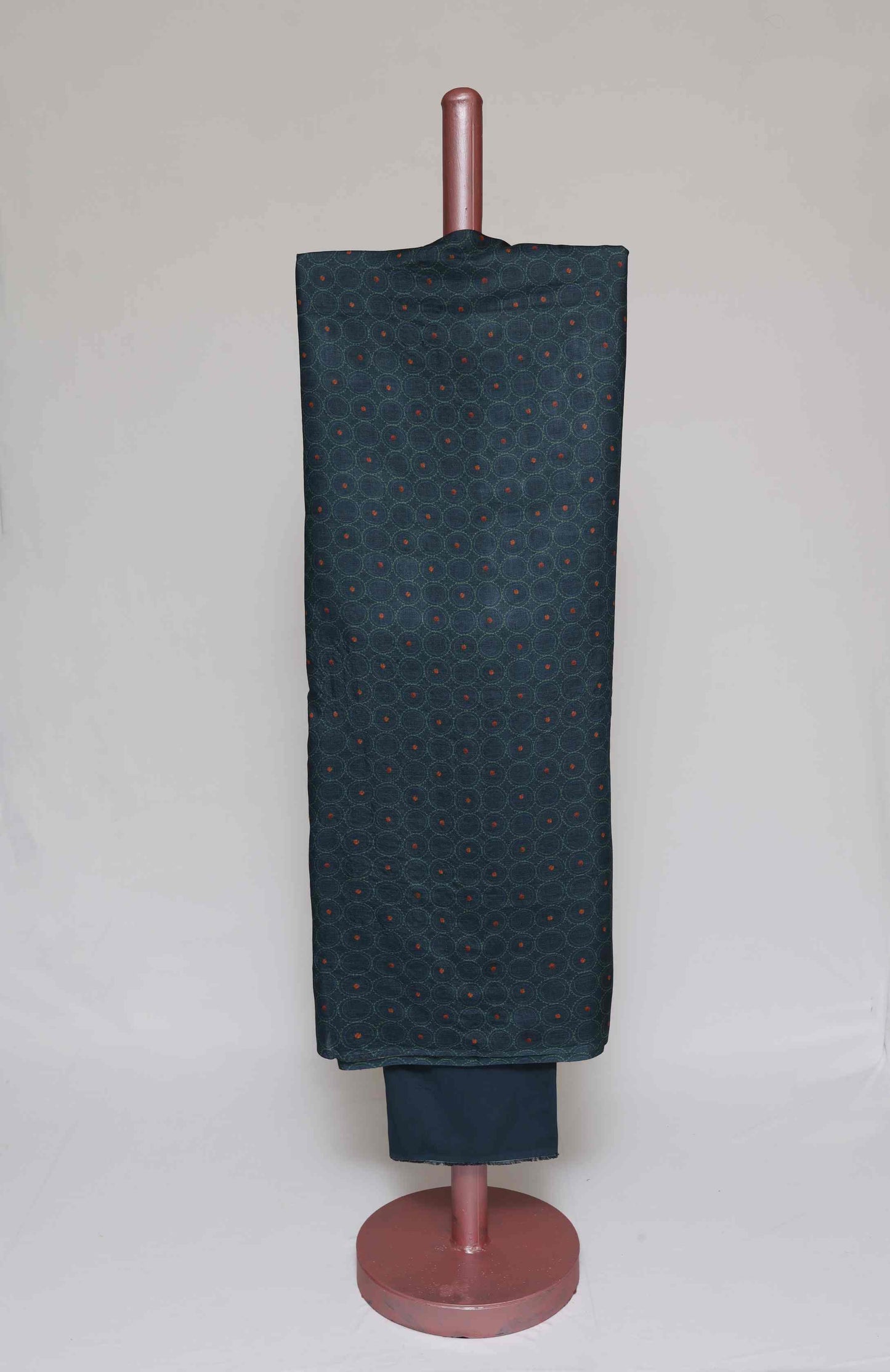 OCEAN BLUE TUSSAR SILK PRINTED UNSTITCHED SUIT SET