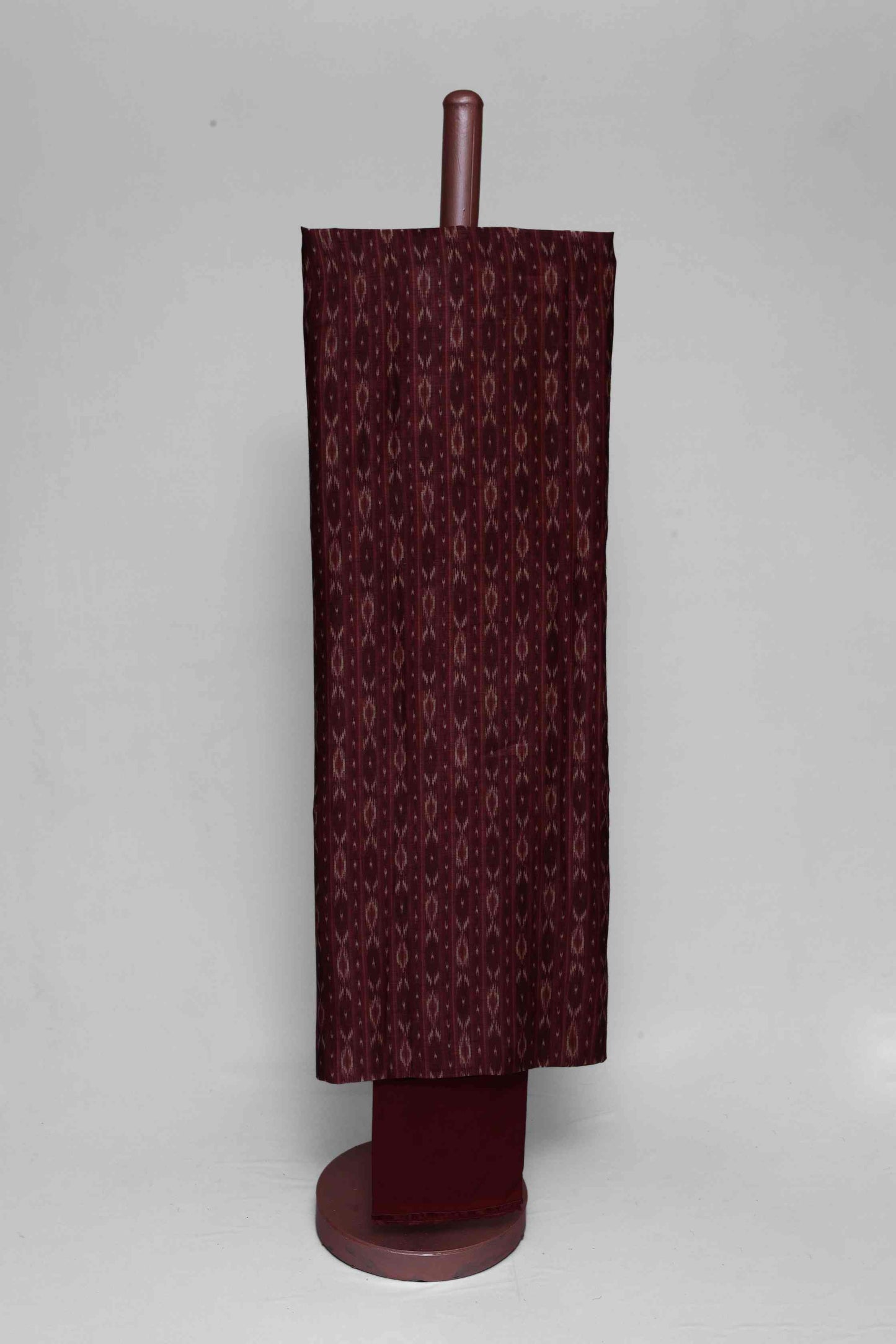 MAROON RED PRINTED TUSSAR SILK UNSTITCHED SUIT SET