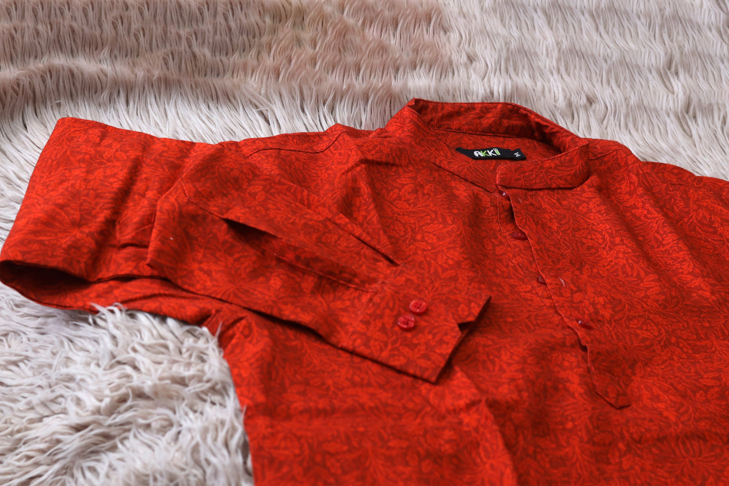 ORANGE ORNATE MEN'S KURTA