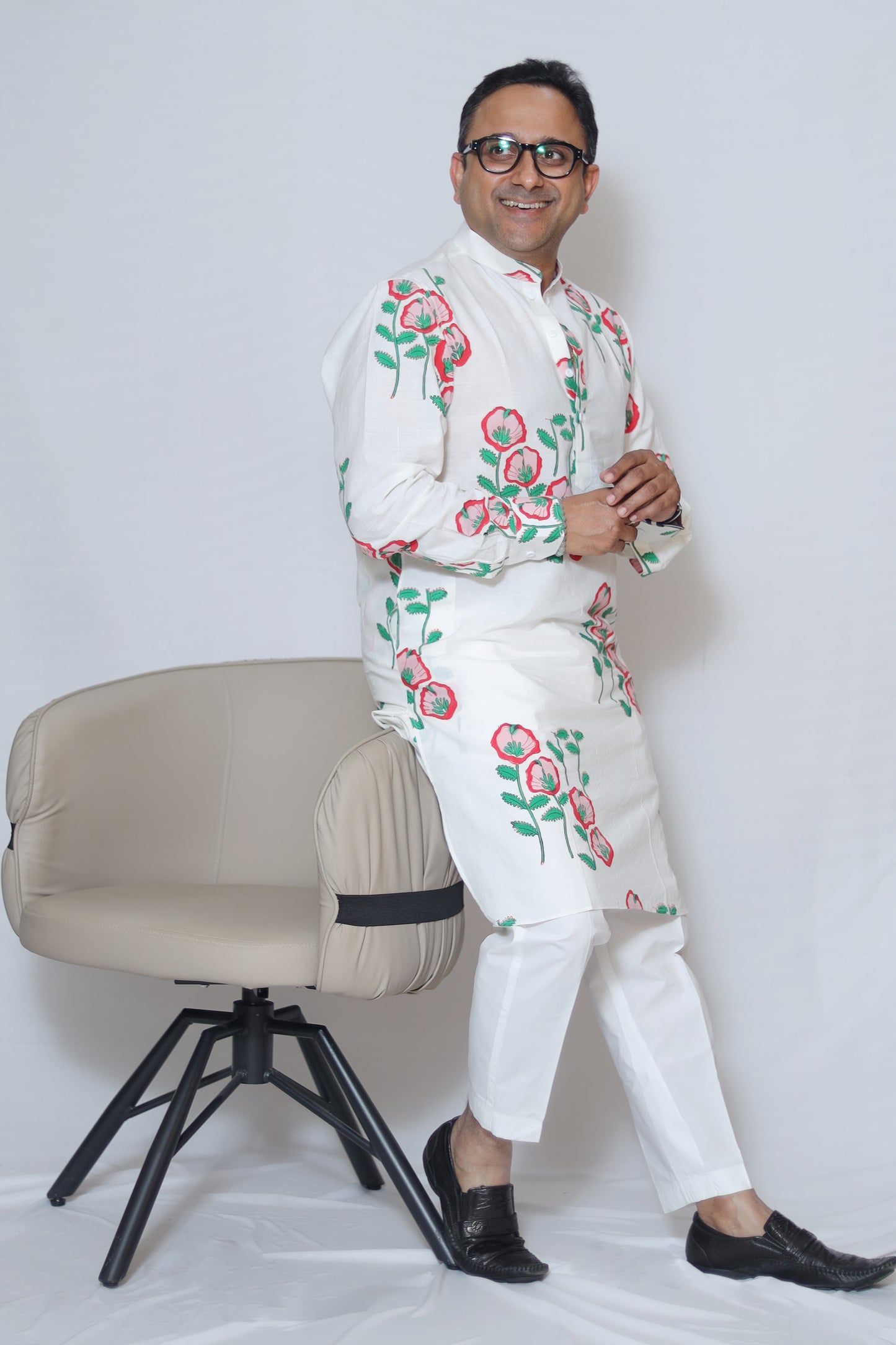FLORAL PRINTED MEN'S KURTA