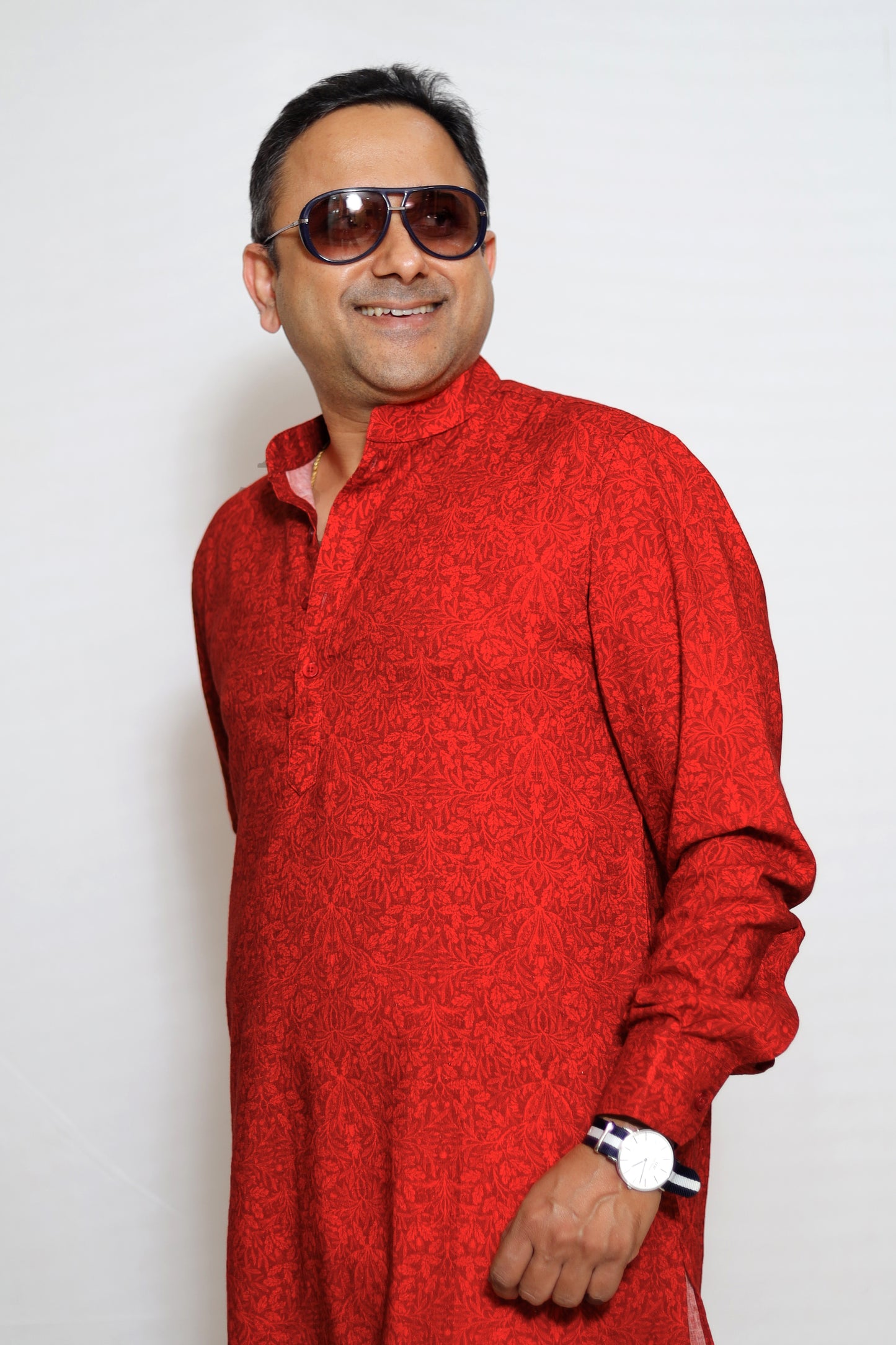 ORANGE ORNATE MEN'S KURTA