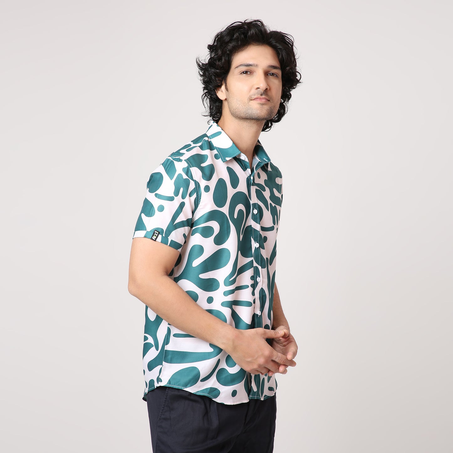 GREEN ABSTRACT SHIRT