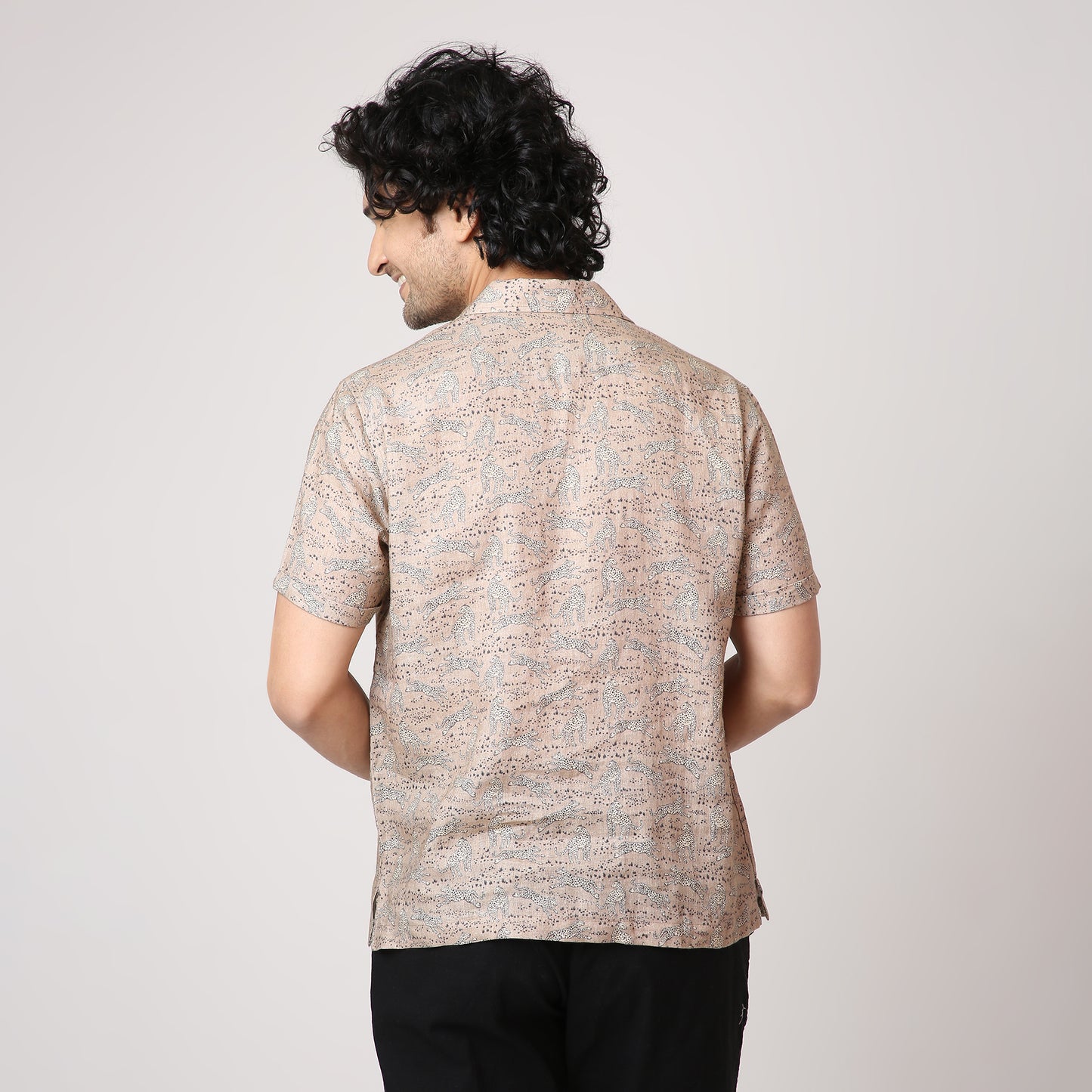 LEAPORD BEIGE WOVEN POLO