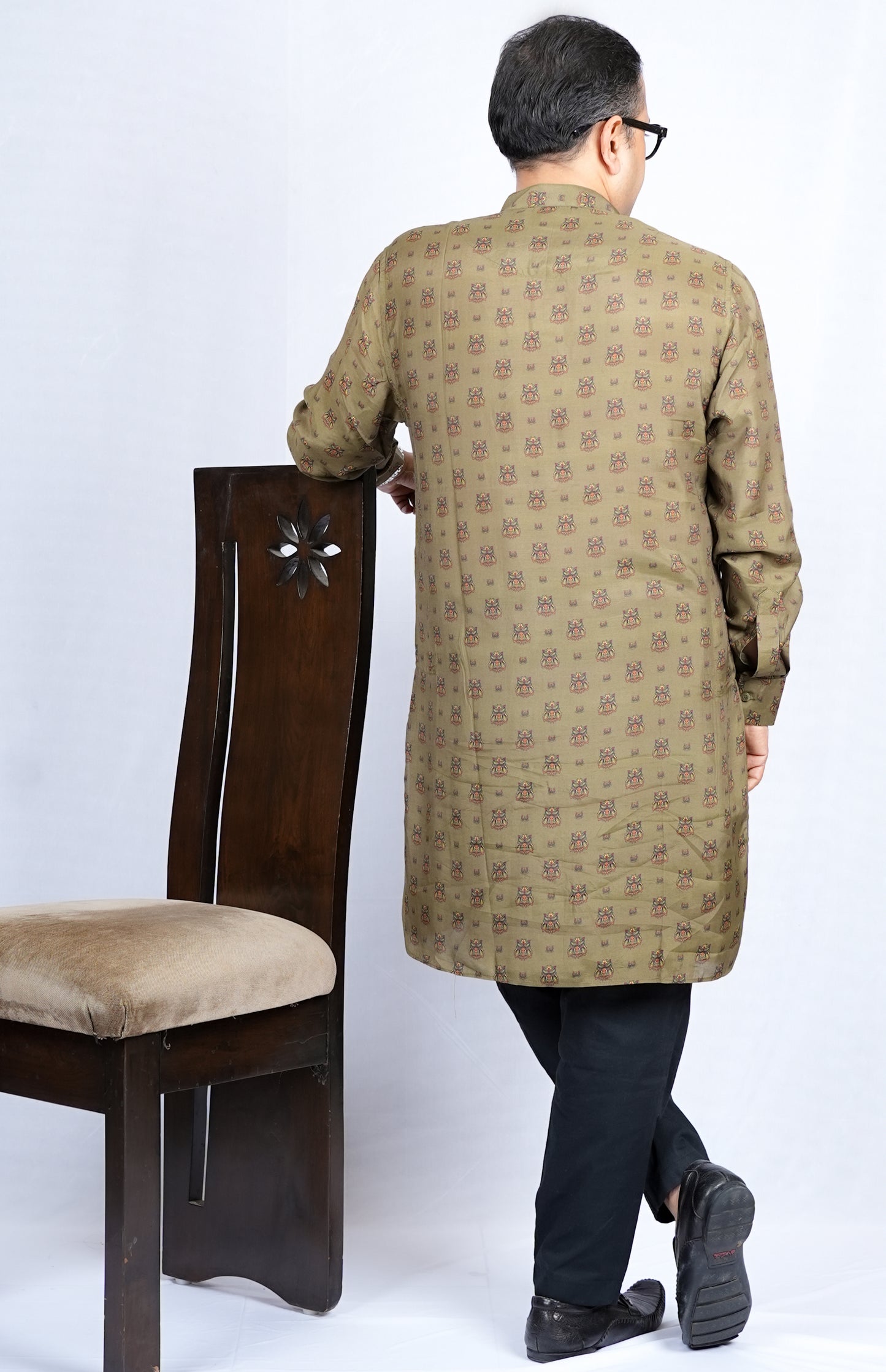 OWL PRINTED MEN'S KURTA