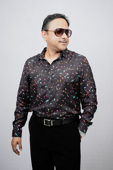FUN BURST PRINT COTTON SHIRT