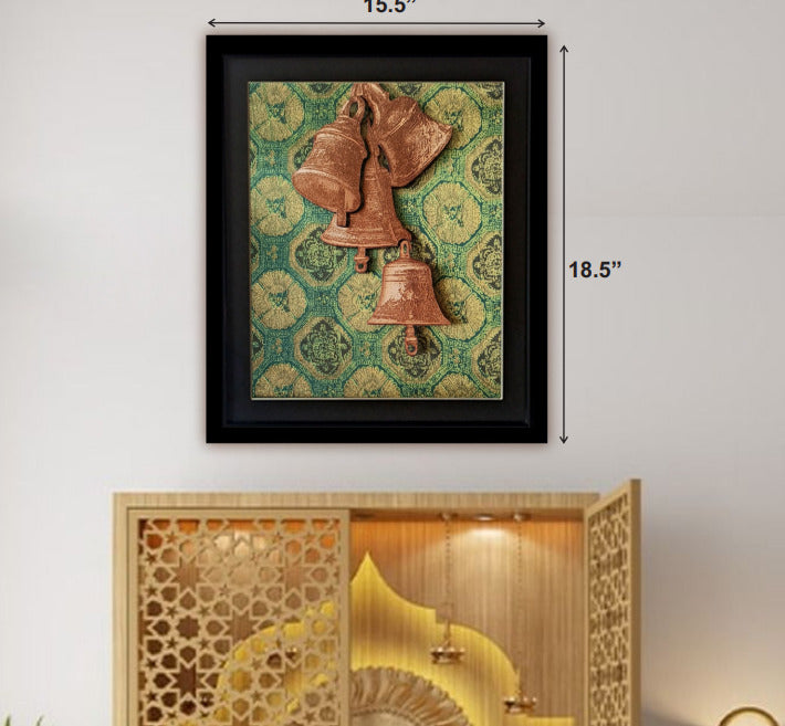 TEMPLE BELLS FRAME -  Geometric Print on Chanderi