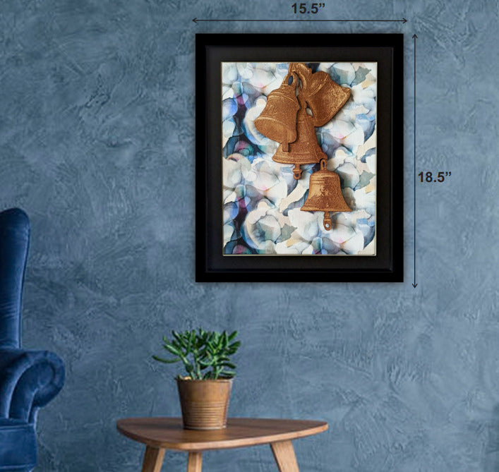 TEMPLE BELLS FRAME - Abstract Print on Modal Satin