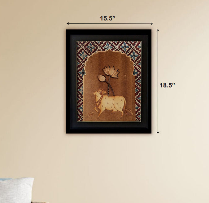 PICHWAI FRAME -  Hand Block Print on Gajji Silk