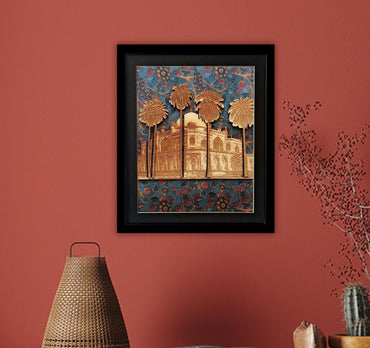 HUMAYUN’S TOMB FRAME - Hand Block Print on Silk