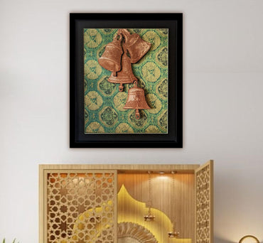 TEMPLE BELLS FRAME -  Geometric Print on Chanderi