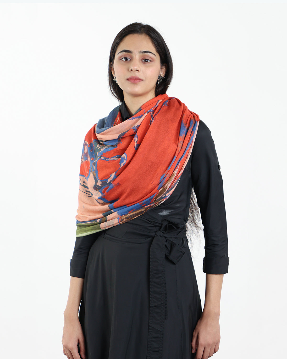 CRIMSOUNE BLUE MARBLE SCARF