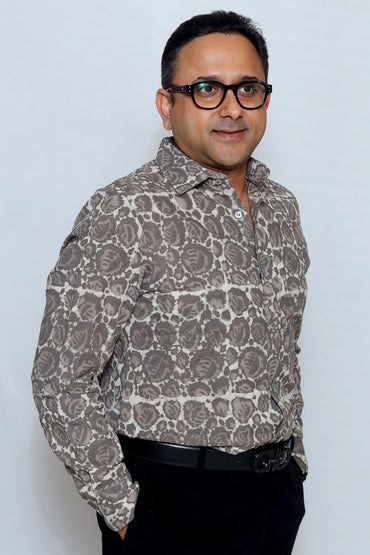 GREY BLOCK PRINTED SHIRT