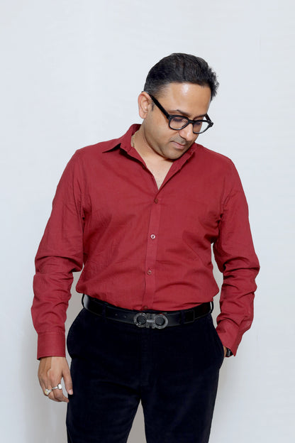 MAROON PLAIN SHIRT