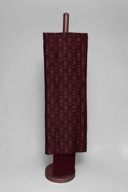 MAROON RED PRINTED TUSSAR SILK  UNSTITCHED SUIT SET
