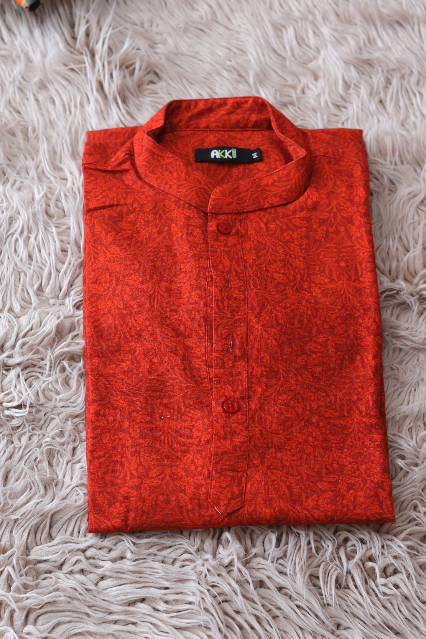 ORANGE ORNATE MEN'S KURTA