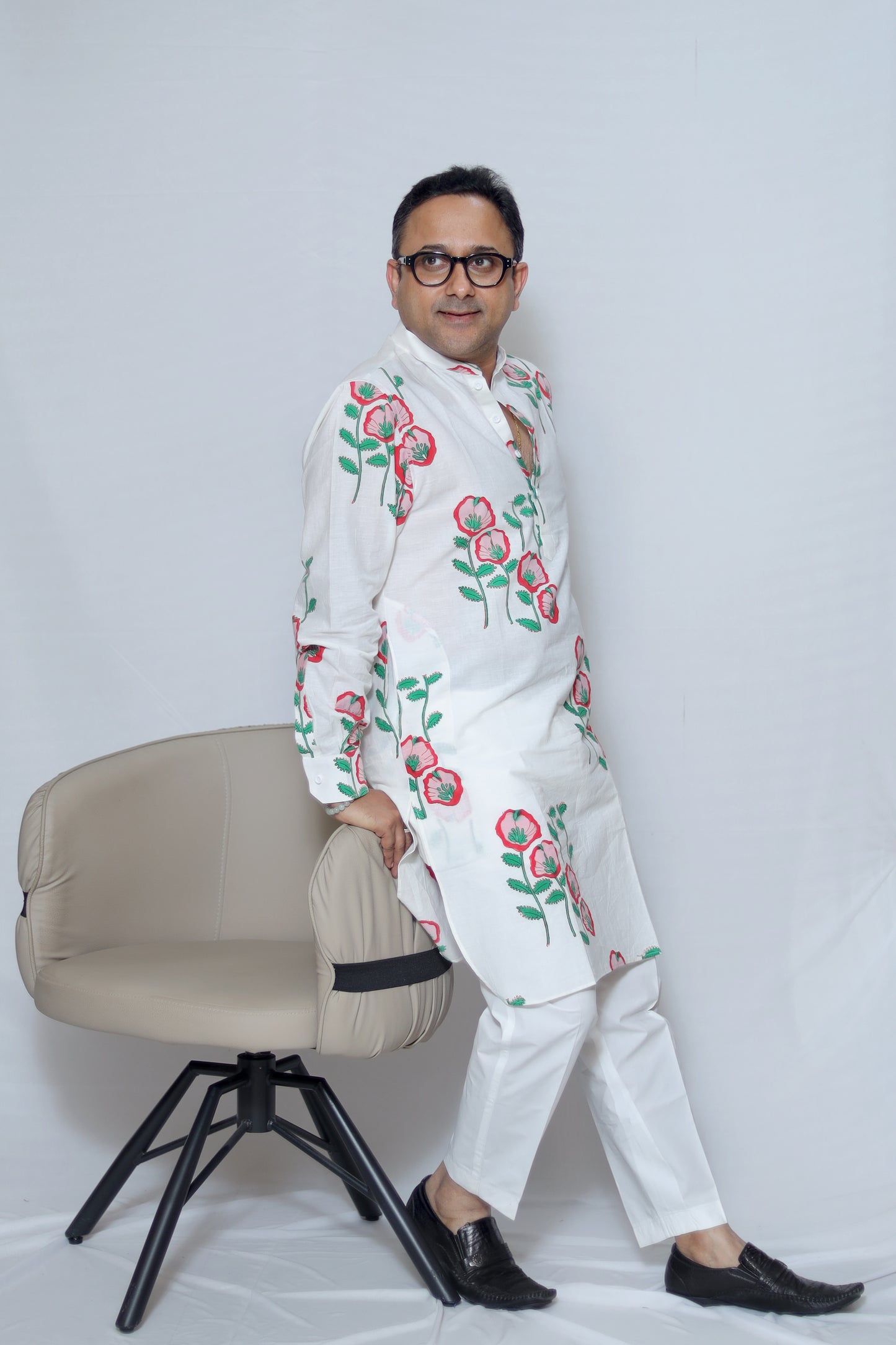 FLORAL PRINTED MEN'S KURTA