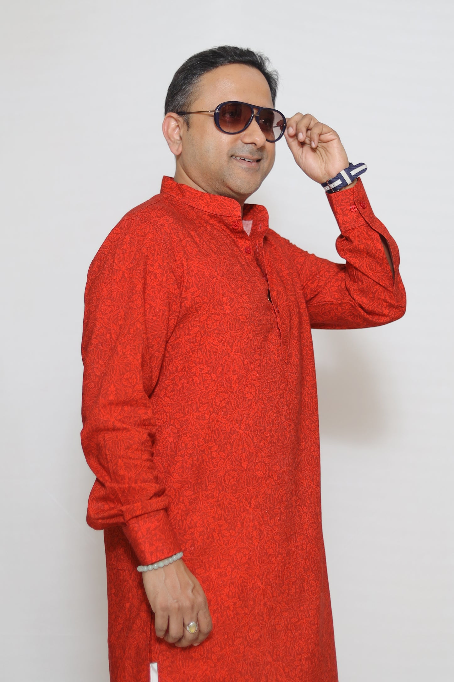 ORANGE ORNATE MEN'S KURTA