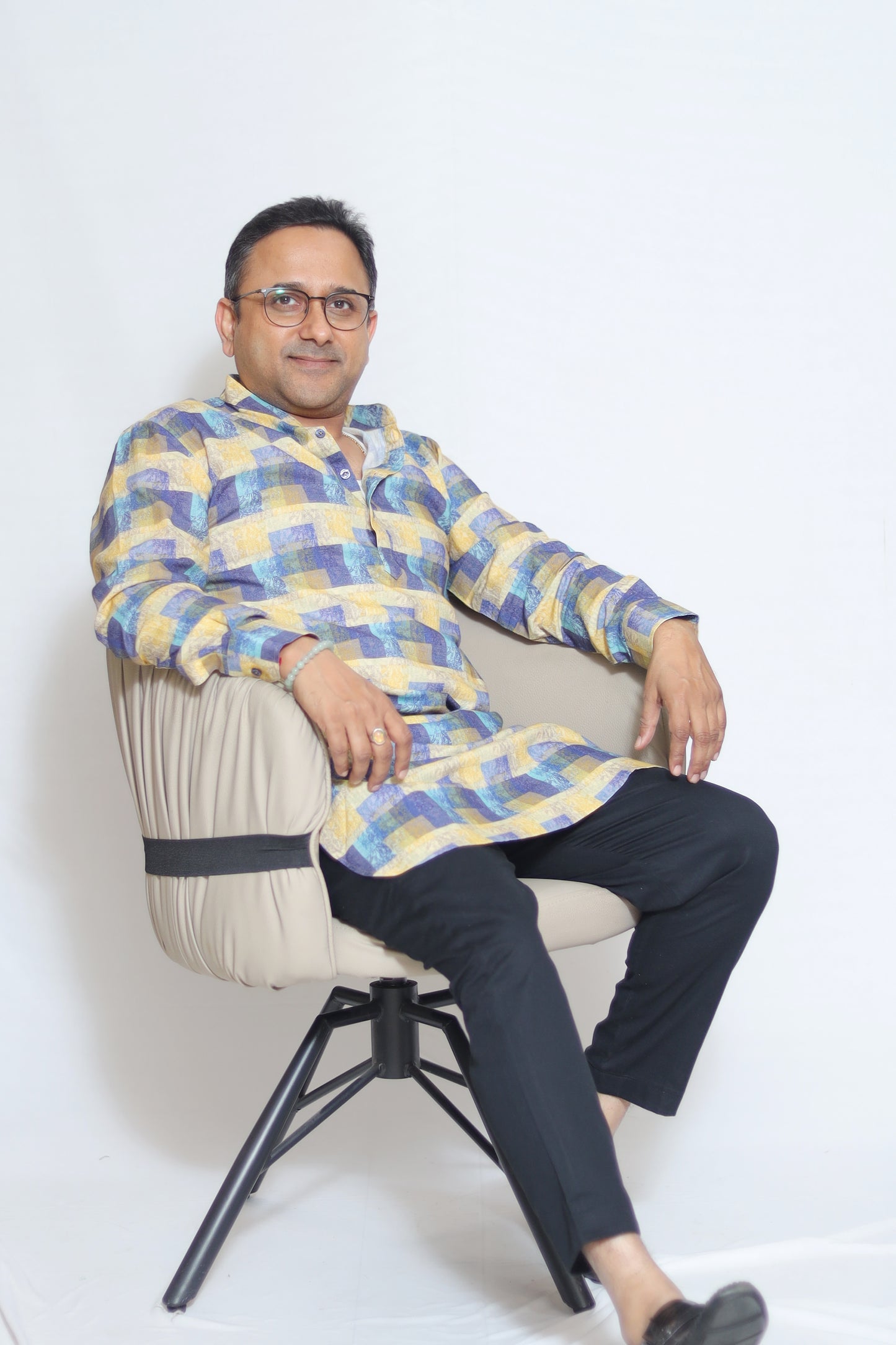 GEOMETRIC PRINTED MEN'S KURTA
