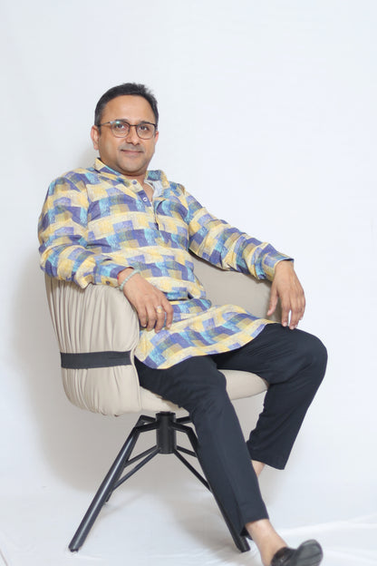 GEOMETRIC PRINTED MEN'S KURTA