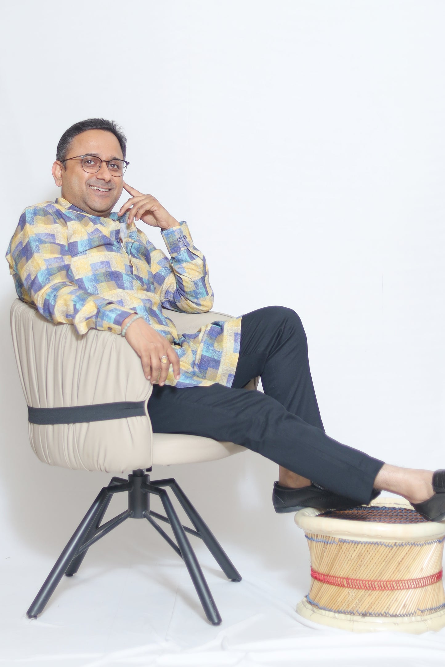 GEOMETRIC PRINTED MEN'S KURTA