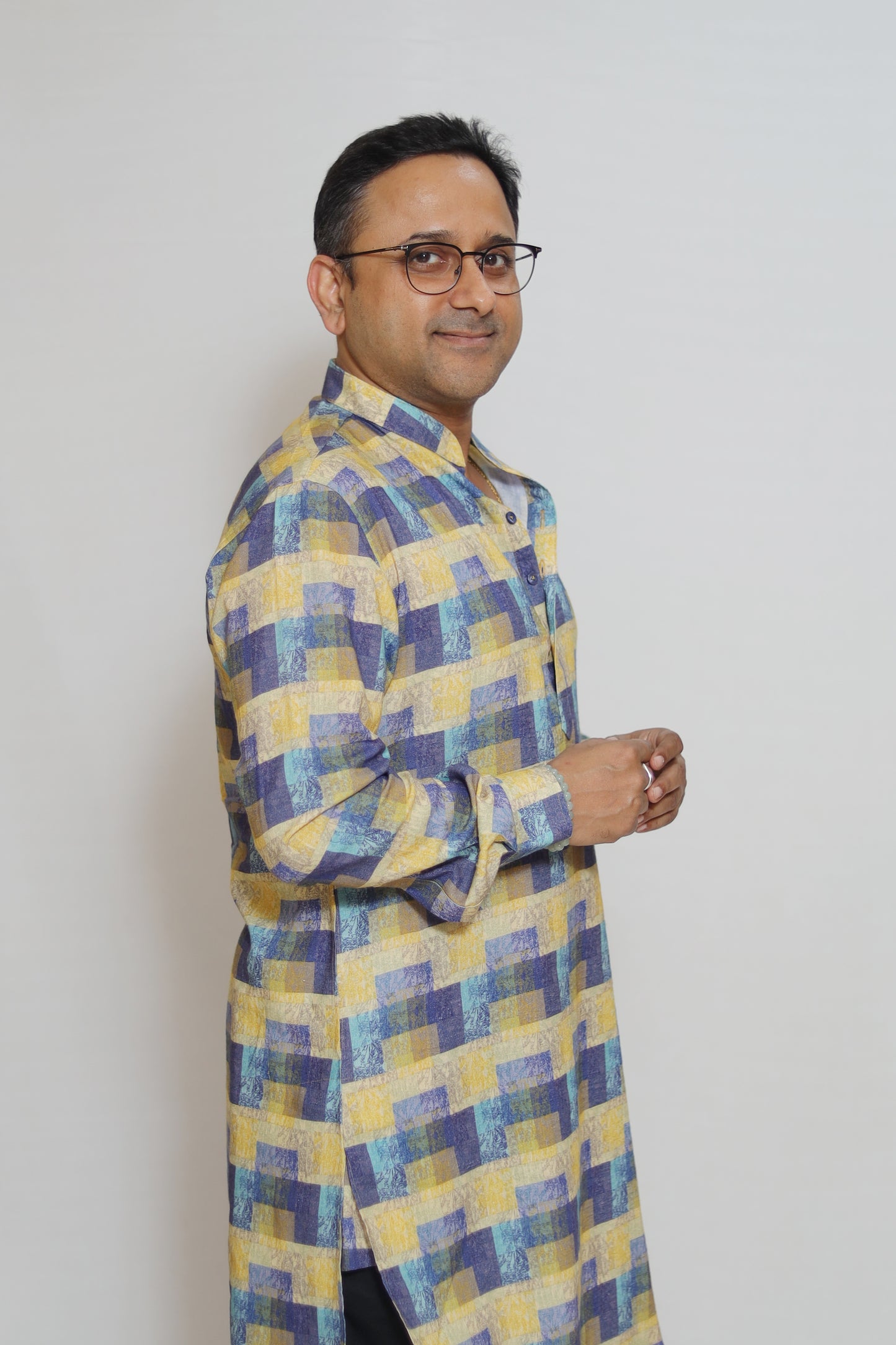 GEOMETRIC PRINTED MEN'S KURTA