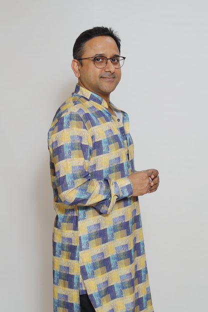 GEOMETRIC PRINTED MEN'S KURTA