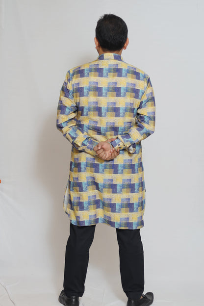 GEOMETRIC PRINTED MEN'S KURTA