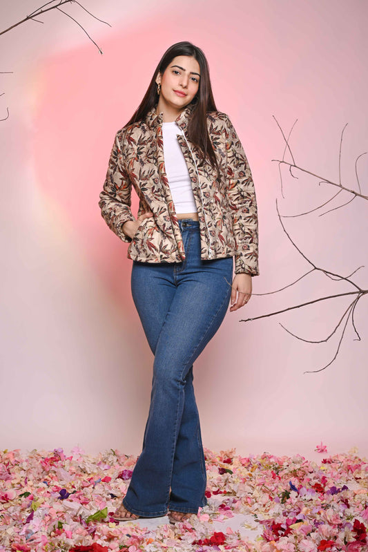 BLOSSOM VELVET PUFFER JACKET