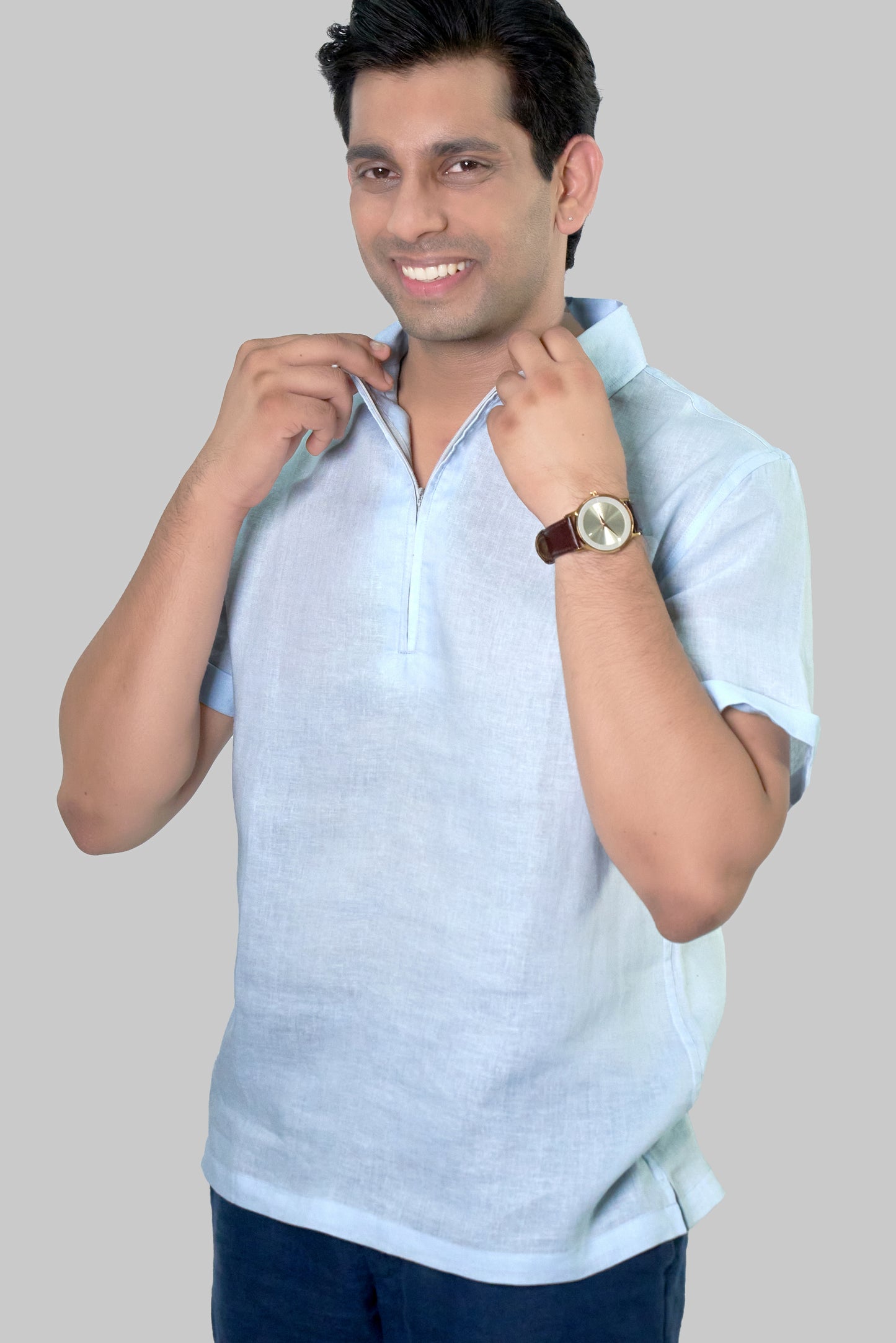 SKY BLUE CLASSIC WOVEN POLO