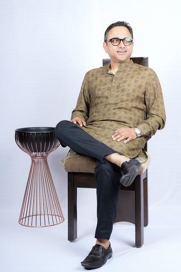 OWL PRINTED MEN'S KURTA