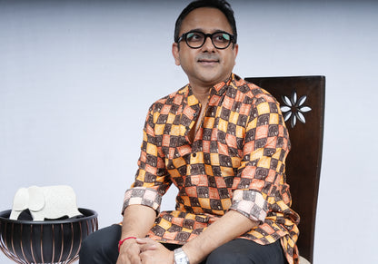 ELEPHANT PRINT TRADITIONAL MEN'S KURTA
