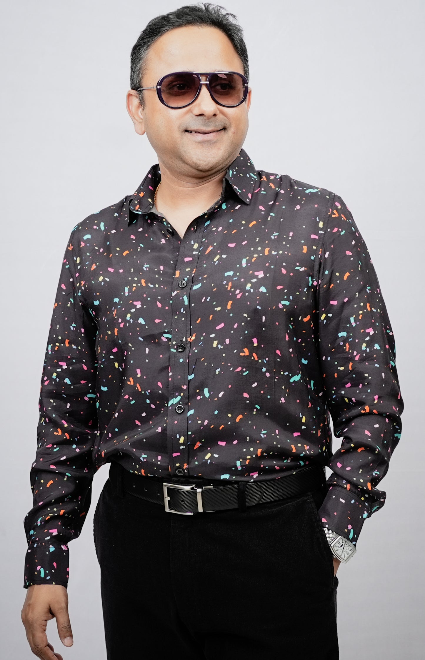 FUN BURST PRINT COTTON SHIRT