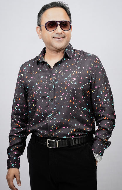 FUN BURST PRINT COTTON SHIRT