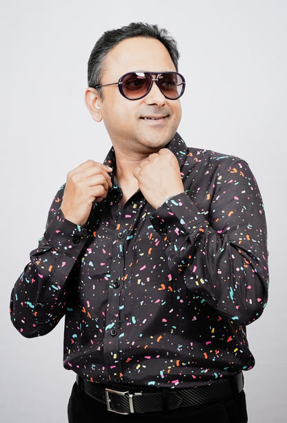 FUN BURST PRINT COTTON SHIRT