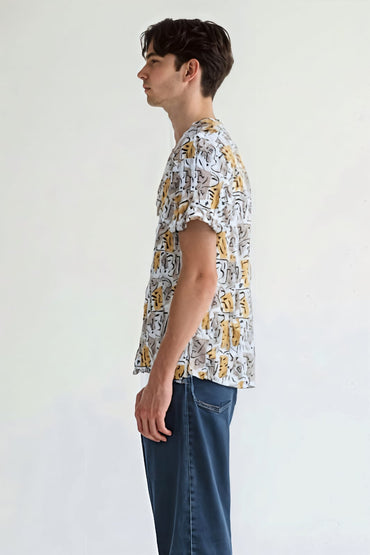 ABSTRACT FACE PRINT SHIRT