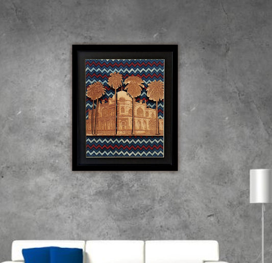 HUMAYUN’S TOMB FRAME - Zig-Zag Print on Silk