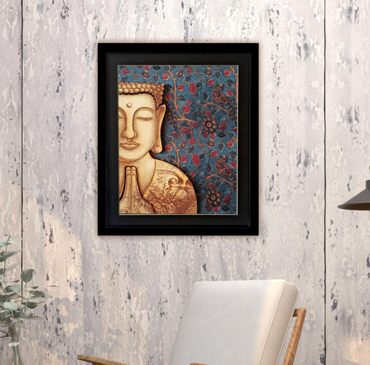 GAUTAMA BUDDHA FRAME - Hand Block Print on Silk