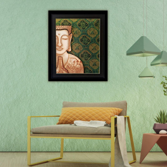 GAUTAMA BUDDHA FRAME - Geometric Print on Chanderi