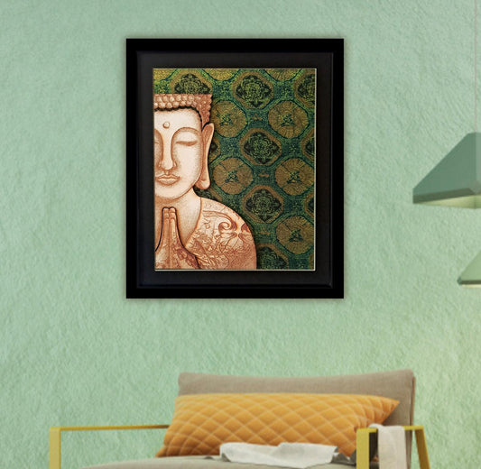 GAUTAMA BUDDHA FRAME - Geometric Print on Chanderi