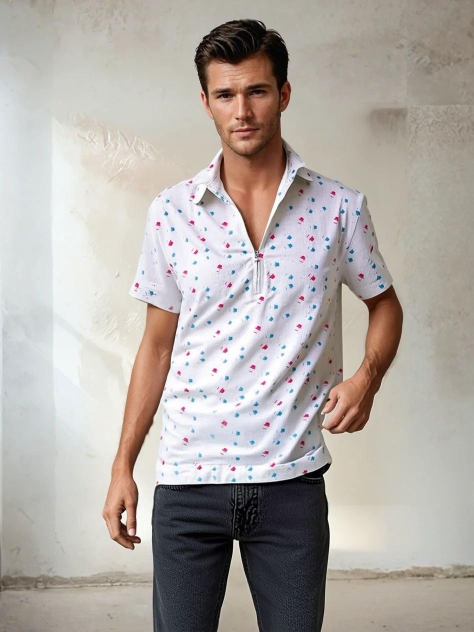 CAPLIN LINEN WOVEN POLO
