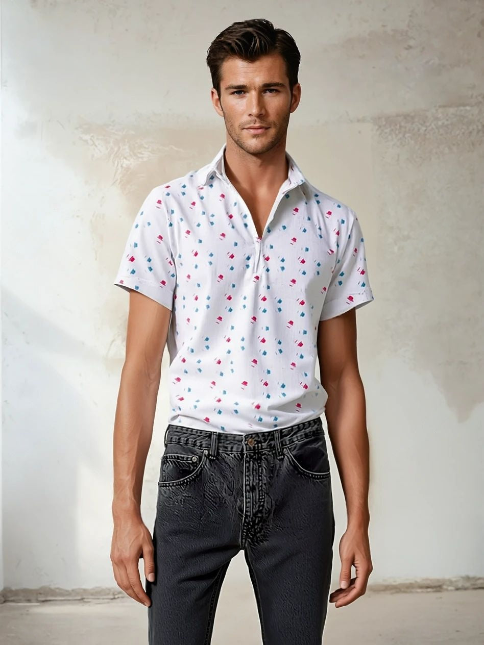 CAPLIN LINEN WOVEN POLO