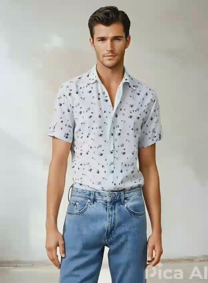 MULTICOLOR CARD PRINT SHIRT