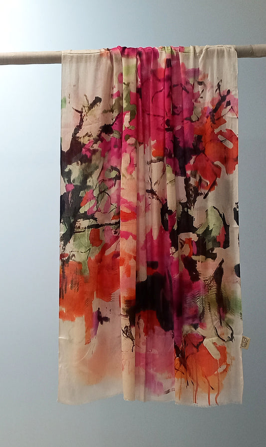 ABSTRACT FLORAL SCARF