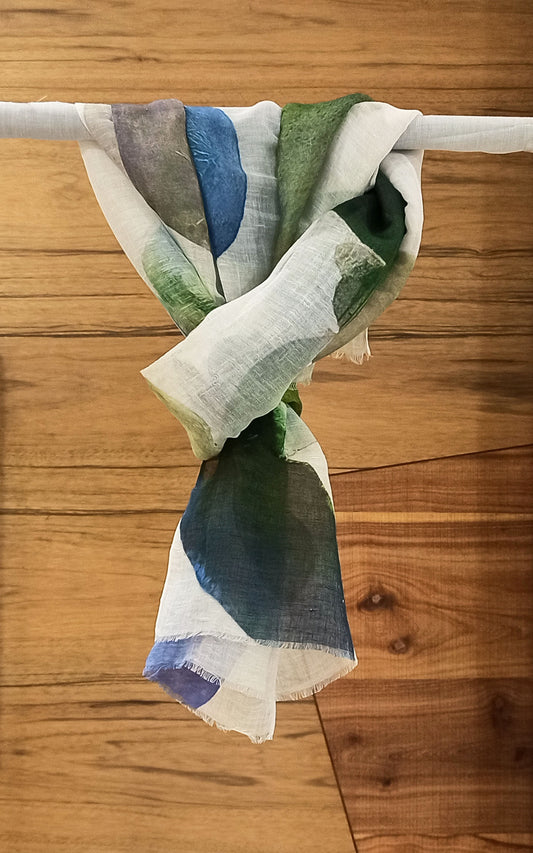 BLUE GREEN SPLASH SCARF