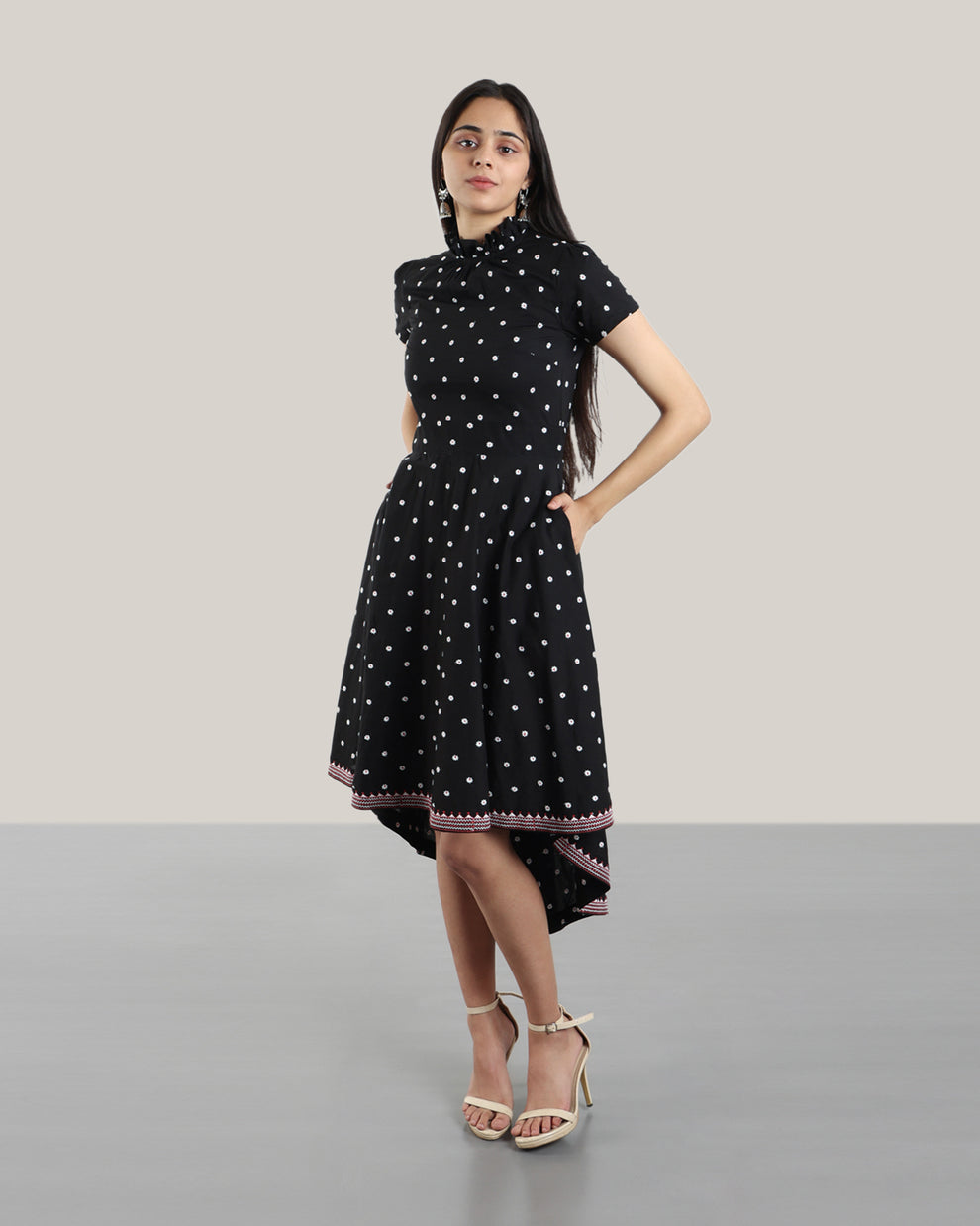 HI-LOW BALLARE DRESS XS