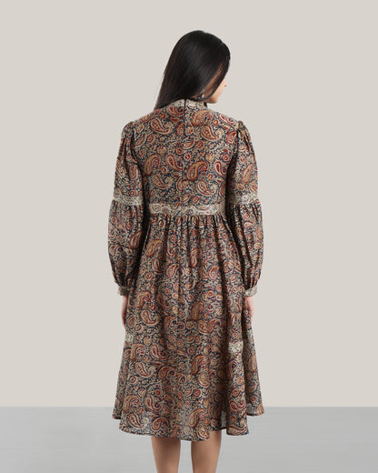 Kalamkari Irish Midnight Dress