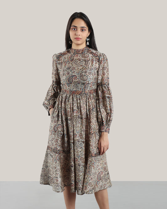 Kalamkari Irish Ecru Dress